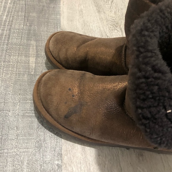 UGG Australia Brown Sparkle Suede Boots - Picture 3 of 5